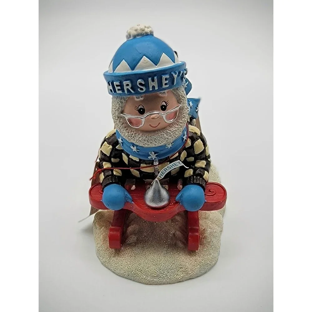 Hershey's Kurt Adler Christmas Winter Sledding Snow Resin Figurine 2003